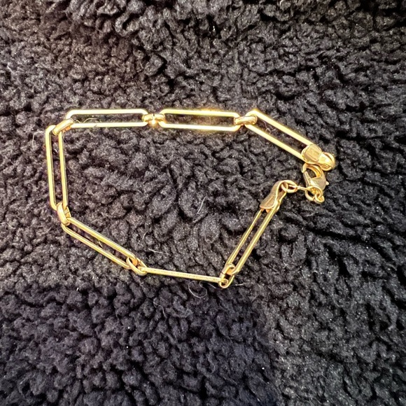 14K Gold Filled Dainty Paperclip Chain Bracelet Tarnish Resistant Hypoallergenic - Picture 2 of 3